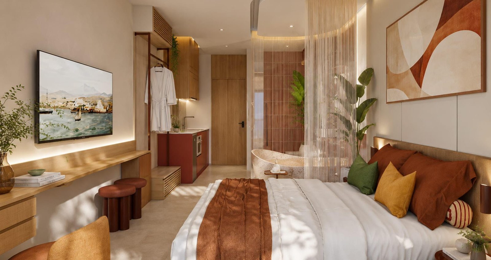 Phối cảnh nội thất căn hộ du lịch Q Topia